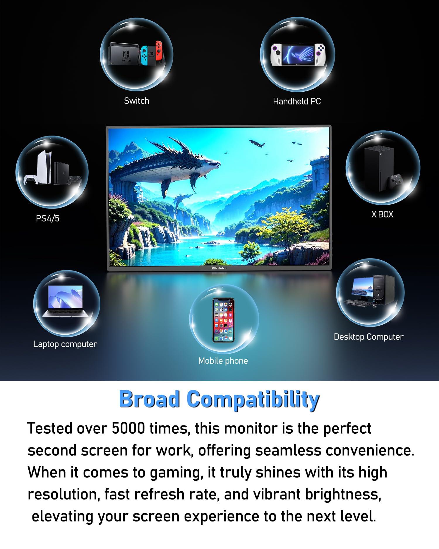 PAGEPINMU PAGEPINMU 16" Smart Portable Monitor with Google TV OS, 2.5K QHD (2560x1600) 144Hz Display, 500 Nits Brightness, 100% sRGB, Wi-Fi/Bluetooth, USB-C/HDMI External Screen for Laptop/PC/Gaming Console