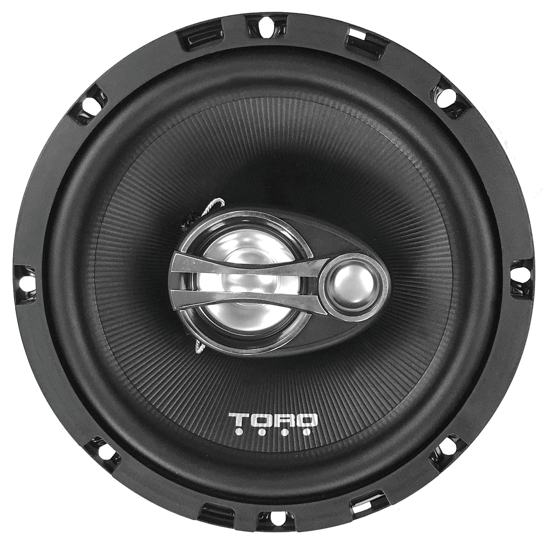 TORO TECH TORO TECH – F6, 6.5 Inch 3-Way Coaxial Car Speaker Set - 120 Watt MAX / 60 Watts RMS, Ferro Fluid Tweeters, 4 Ohm, 1” KSV Voice Coils. Two Speaker Set (Sold As Pair)