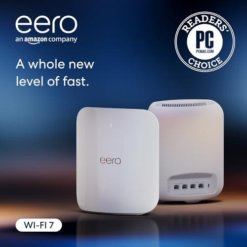 eero Amazon eero Max 7 mesh wifi system (newest model) - Supports internet plans up to 10 Gbps, Coverage up to 5,000 sq. ft., Connect 500+ devices, 2-pack
