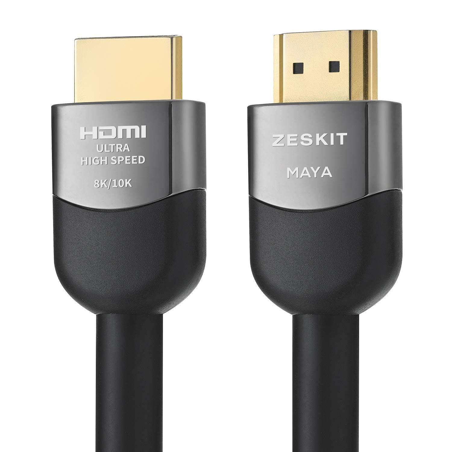 Zeskit Zeskit Certified 2.1 8K HDMI Cable 48Gbps 4K120Hz Compatible with Soundbar eARC HDR10 VRR Dolby Vision Atmos HDCP 2.2 2.3 PS5 Xbox Series X Apple TV Roku (Ultra High Speed, Maya CL3 In Wall Long 23ft)
