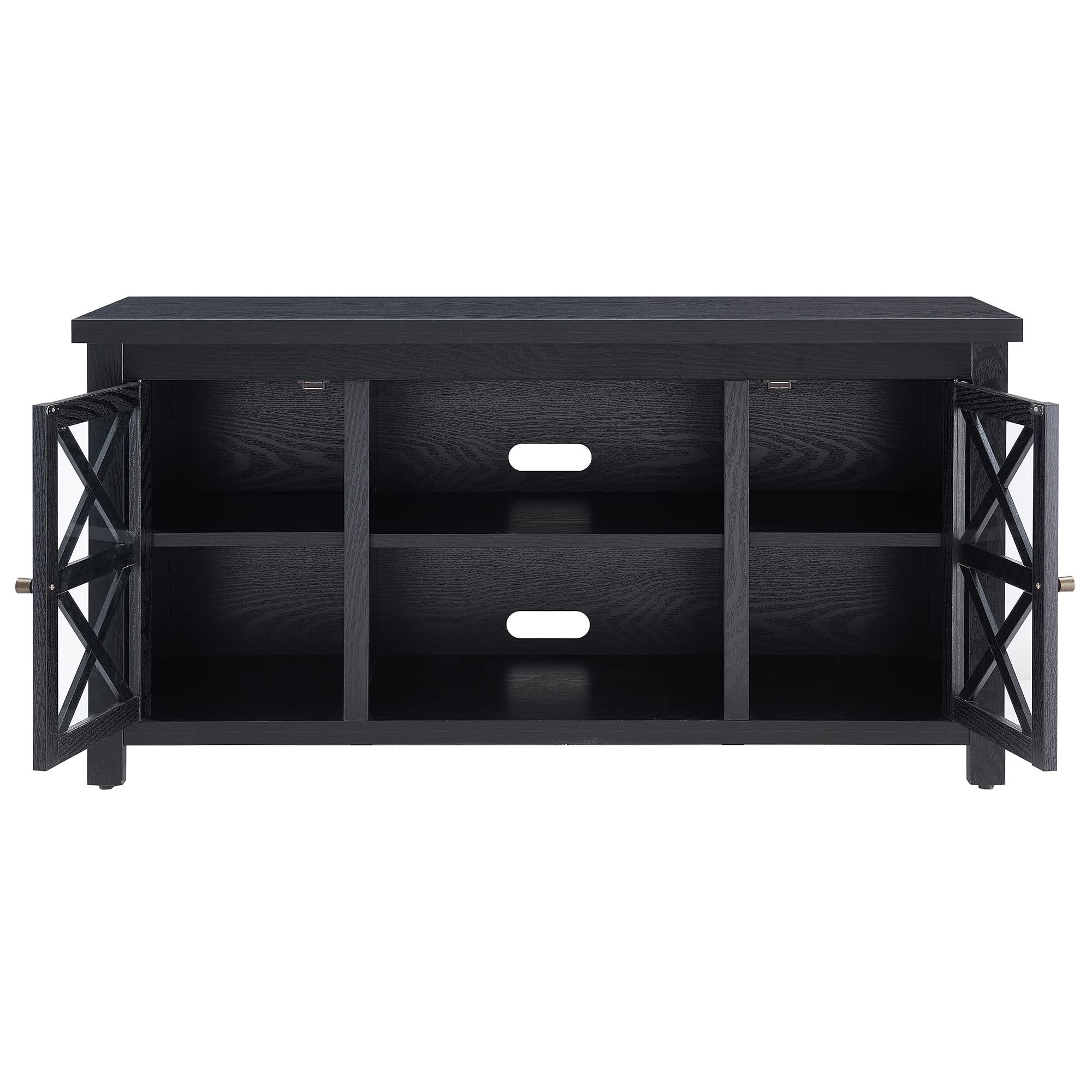 Henn&Hart Henn&Hart Rectangular TV Stand for TV's up to 55" in Black, TV Stands for the Living Room