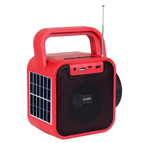 Jensen JENSEN JEP-175 Portable Bluetooth Rechargeable Speaker with Built-in Emergency USB Charging Port, FM Radio, Flashlight and Solar Charging Pane