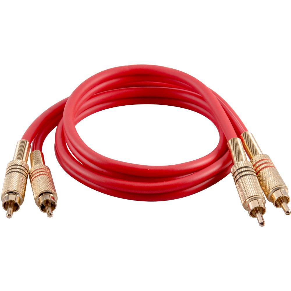 Seismic Audio Seismic Audio Premium Red 3 Foot Dual RCA Male Audio Patch Cable (SAPRCA3-RD)
