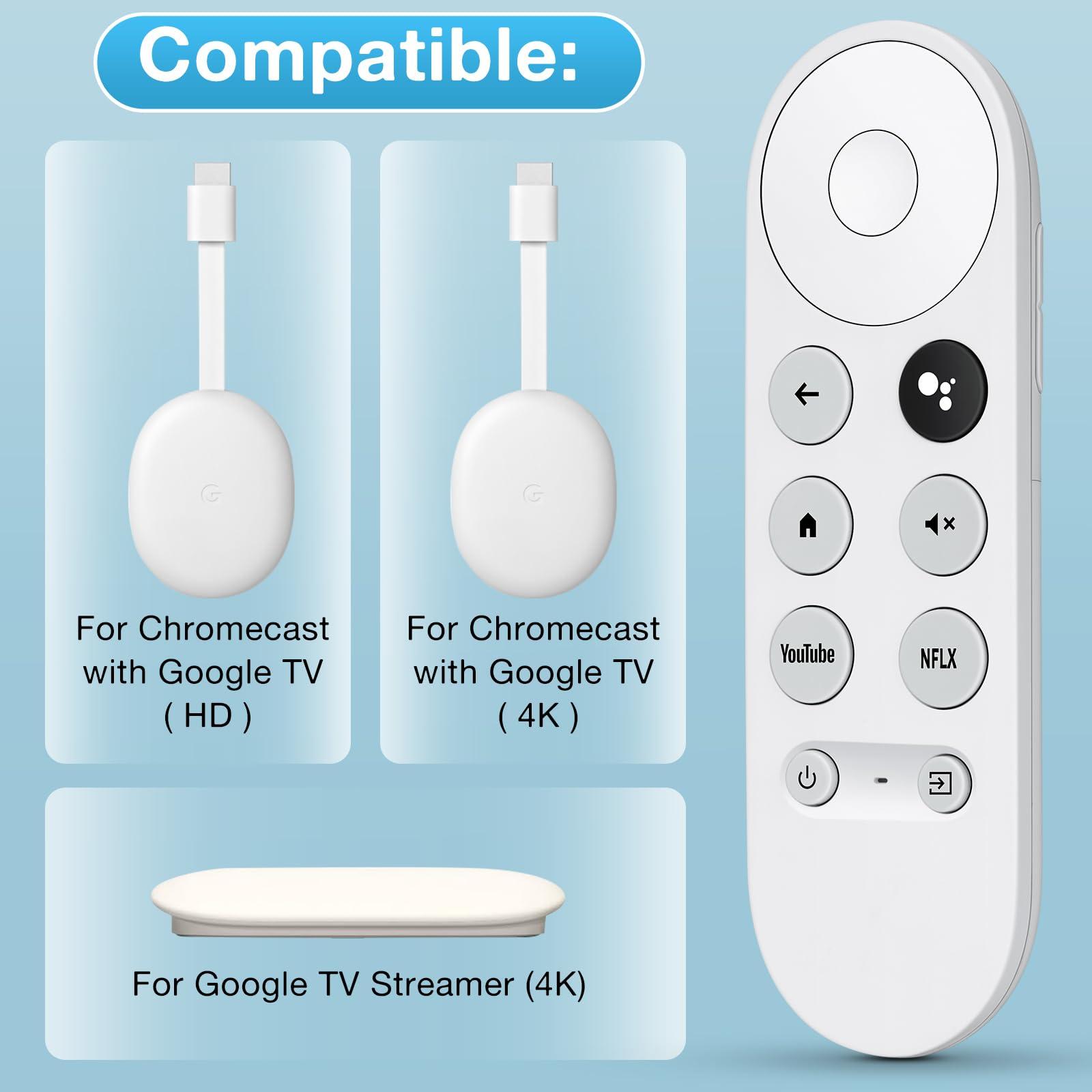 LOUTOC Replacement for Google-Chromecast-Remote, for Chromecast with Google TV Remote 4K/HD & Google TV Streamer 4K(Only for Snow Chromecast Google)