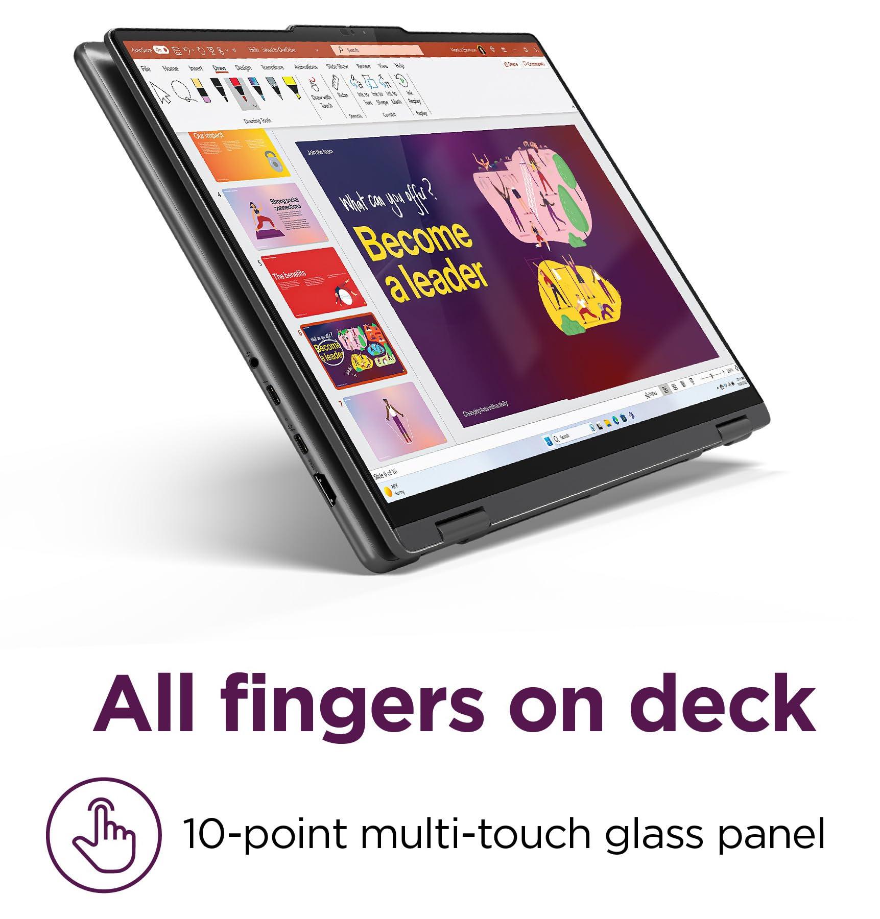 Lenovo Lenovo Yoga 7 7i 2-in-1 Business Laptop (16" FHD+ Touchscreen, Intel Core Ultra 5 125U (Beat i7-1165G7), 16GB RAM, 512GB SSD, IST Pen) Backlit, Fingerprint, FHD IR Webcam, Win 11 Pro, AI Copilot, Grey