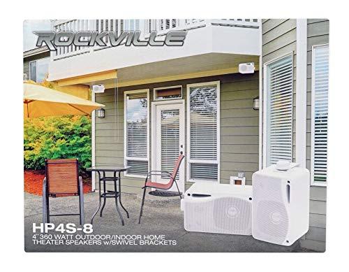 Rockville Rockville Pair HP4S-8 4" Outdoor/Indoor Home Theater Speakers w/Swivel Bracket White