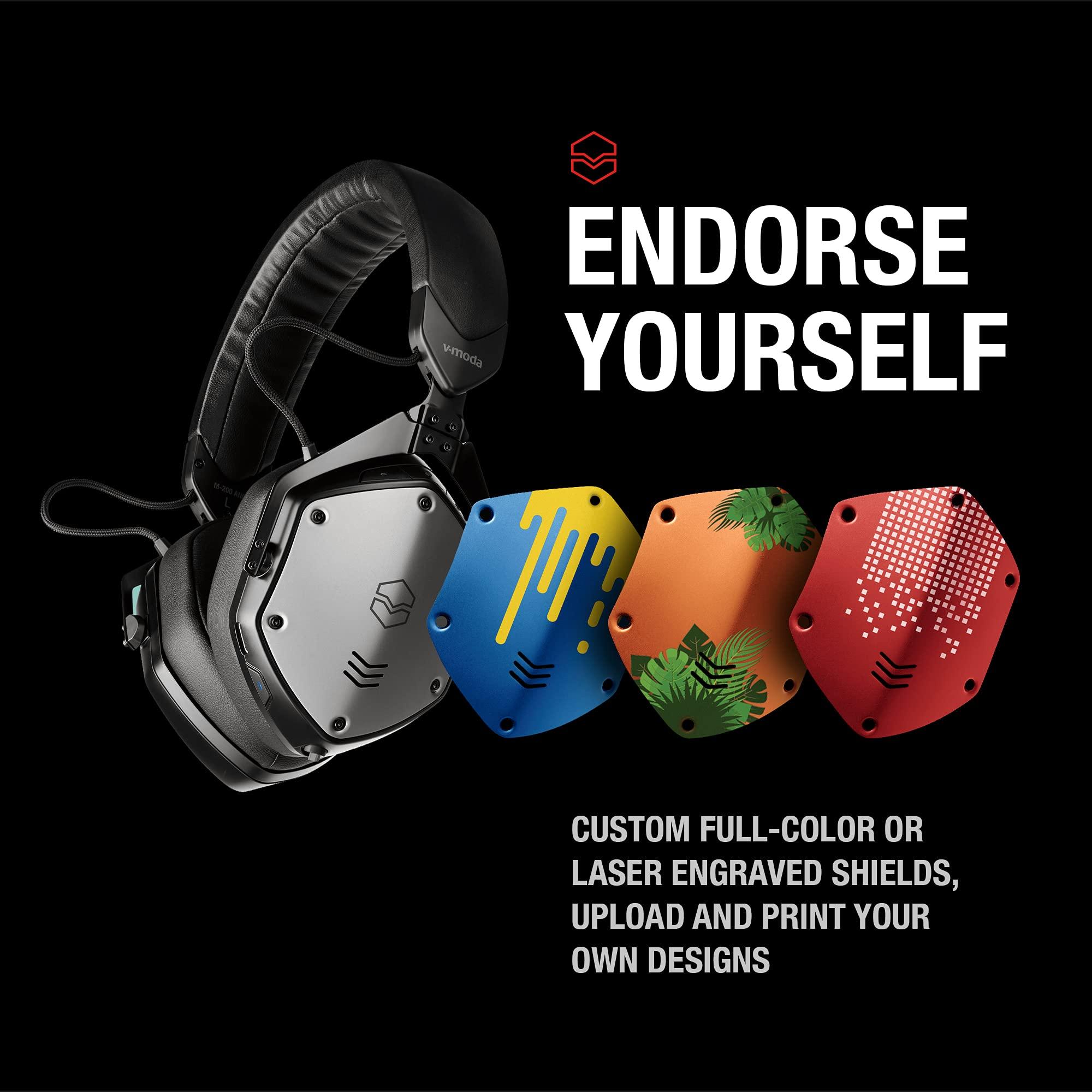 V-MODA V-MODA M-200 ANC Noise Cancelling Wireless Bluetooth Over-Ear Headphones with Mic for Phone-Call, Matte Black (Renewed)