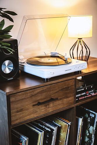 Crosley Crosley T400D-WH Fully Automatic Bluetooth 2-Speed Turntable Record Player with Built-in Preamp, White