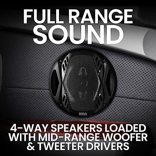 BOSS Audio Systems BOSS Audio Systems NX654 Onyx Series 6.5 Inch Car Door Speakers - 400 Watts (per pair), Coaxial, 4 Way, Full Range, 4 Ohms, Sold in Pairs, Bocinas Para Carro