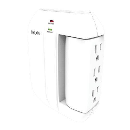 Helios Helios AS-HP-5R 5-Outlet Wall Tap Surge Protector with 2 USB Charging Ports