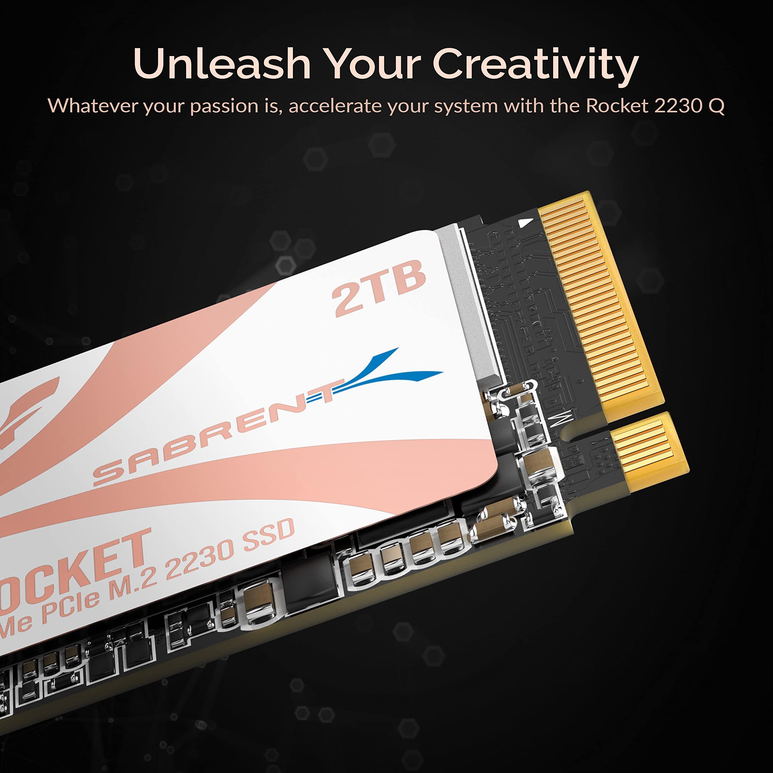 SABRENT SABRENT Rocket Q4 2230 NVMe SSD 2TB PCIe Gen4 M.2 Internal SSD for Steam Deck, ROG Ally, Surface Pro, Mini PCs DRAM-Less QLC, Up to 5GB/s, Single-Sided, Compact Form Factor [SB-213Q-2TB]