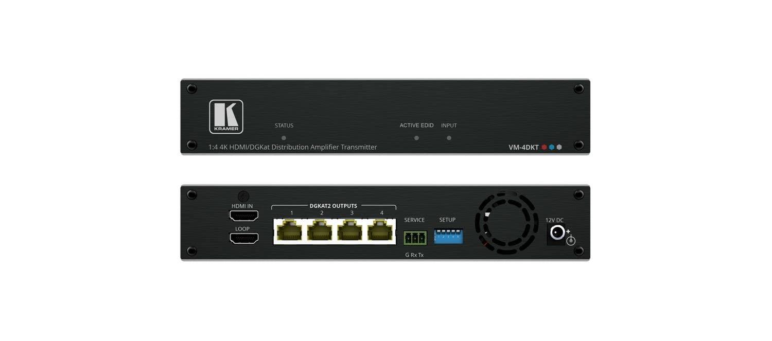Kramer Kramer VM-4DKT 1:4 4K60 4:4:4 HDMI to Long-Reach DGKat 2.0 Distribution Amplifier