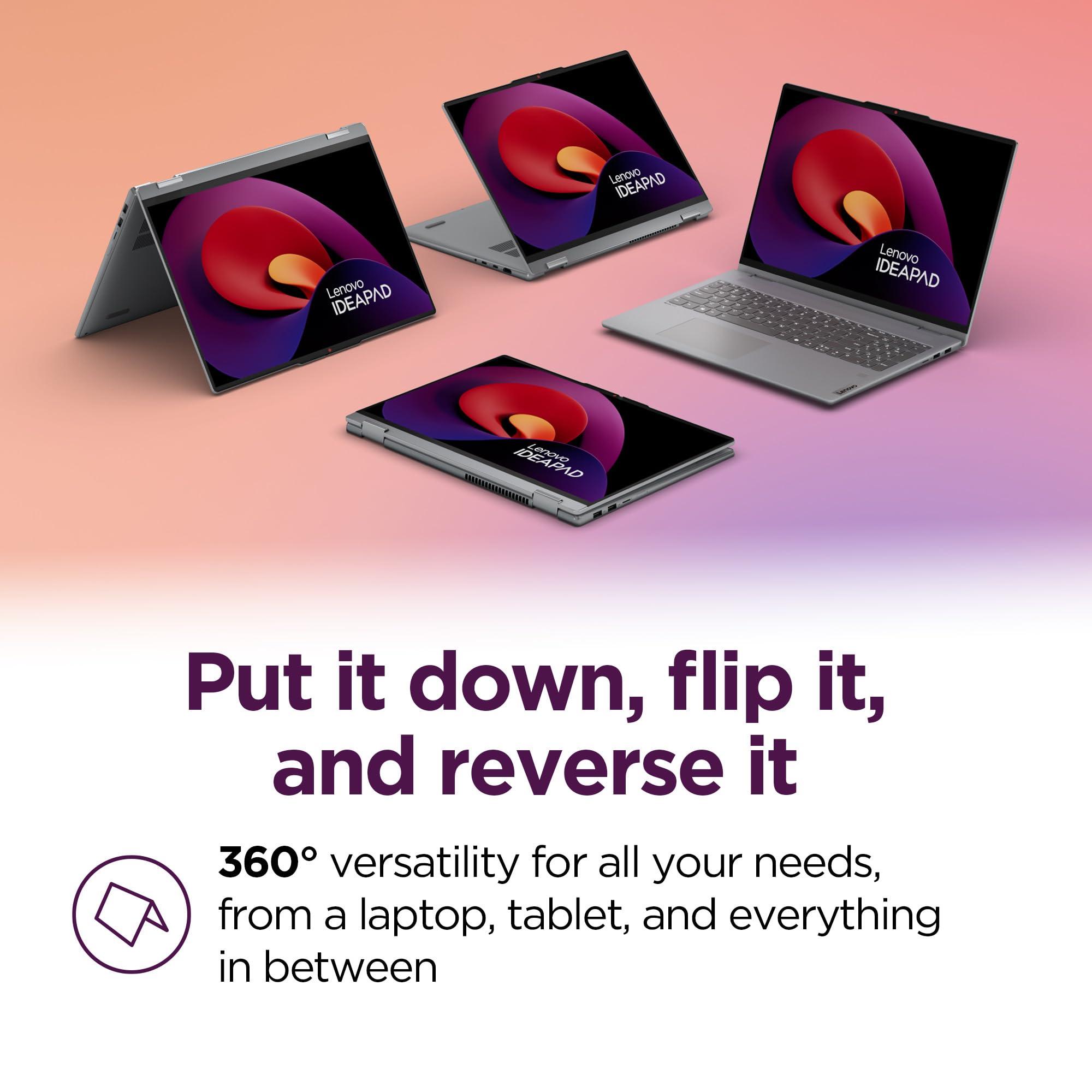 Lenovo IdeaPad 5 2-in-1-2024 - Professional Laptop - Fingerprint Sensor - 16" WUXGA IPS Display - 16GB Memory - 512GB SSD Storage - AMD Ryzen 7 8845HS - Windows 11 Home -Luna Grey