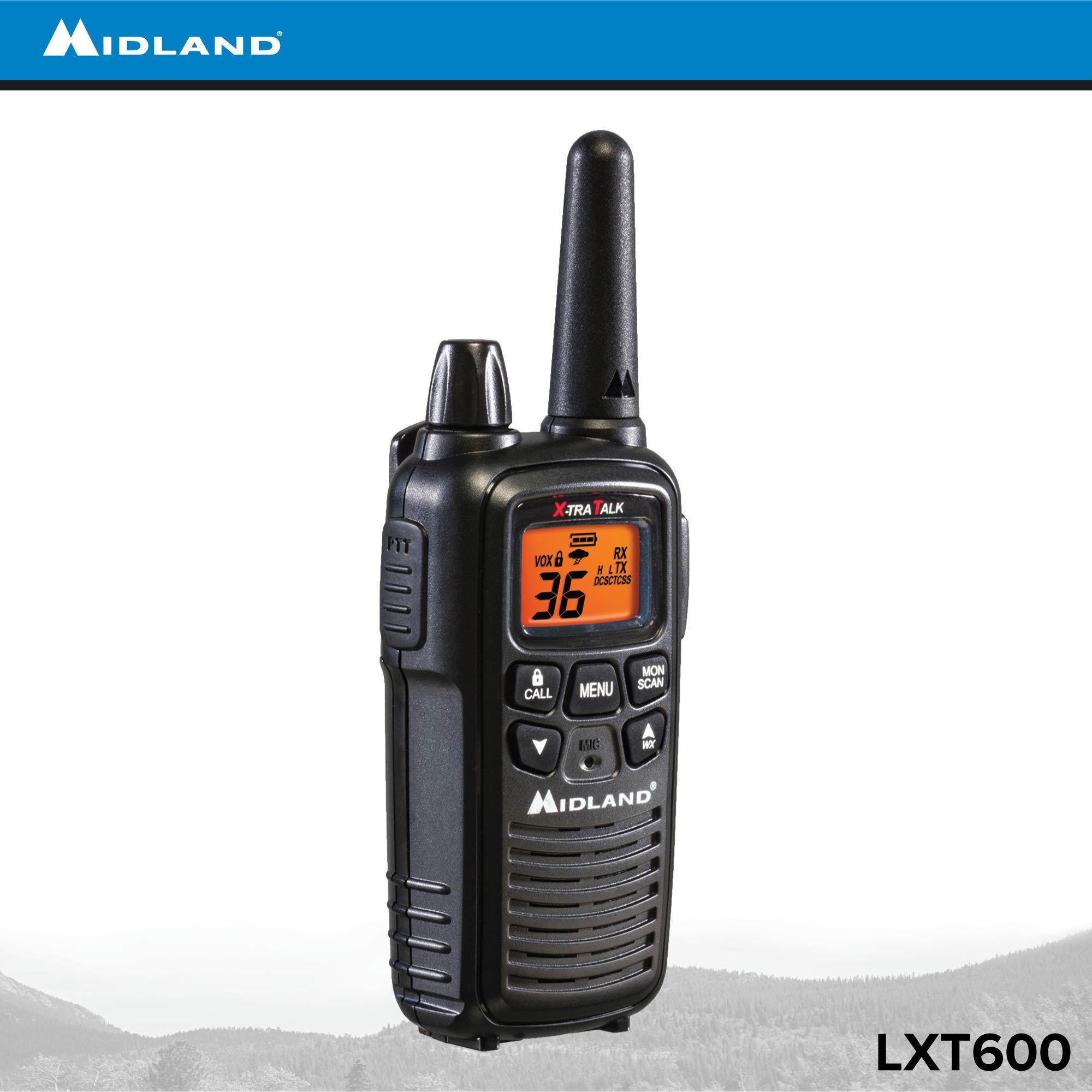 Midland Midland LXT600VP3 36 Channel FRS Two-Way Radio - Up to 30 Mile Range Walkie Talkie - Black (Pack of 6)