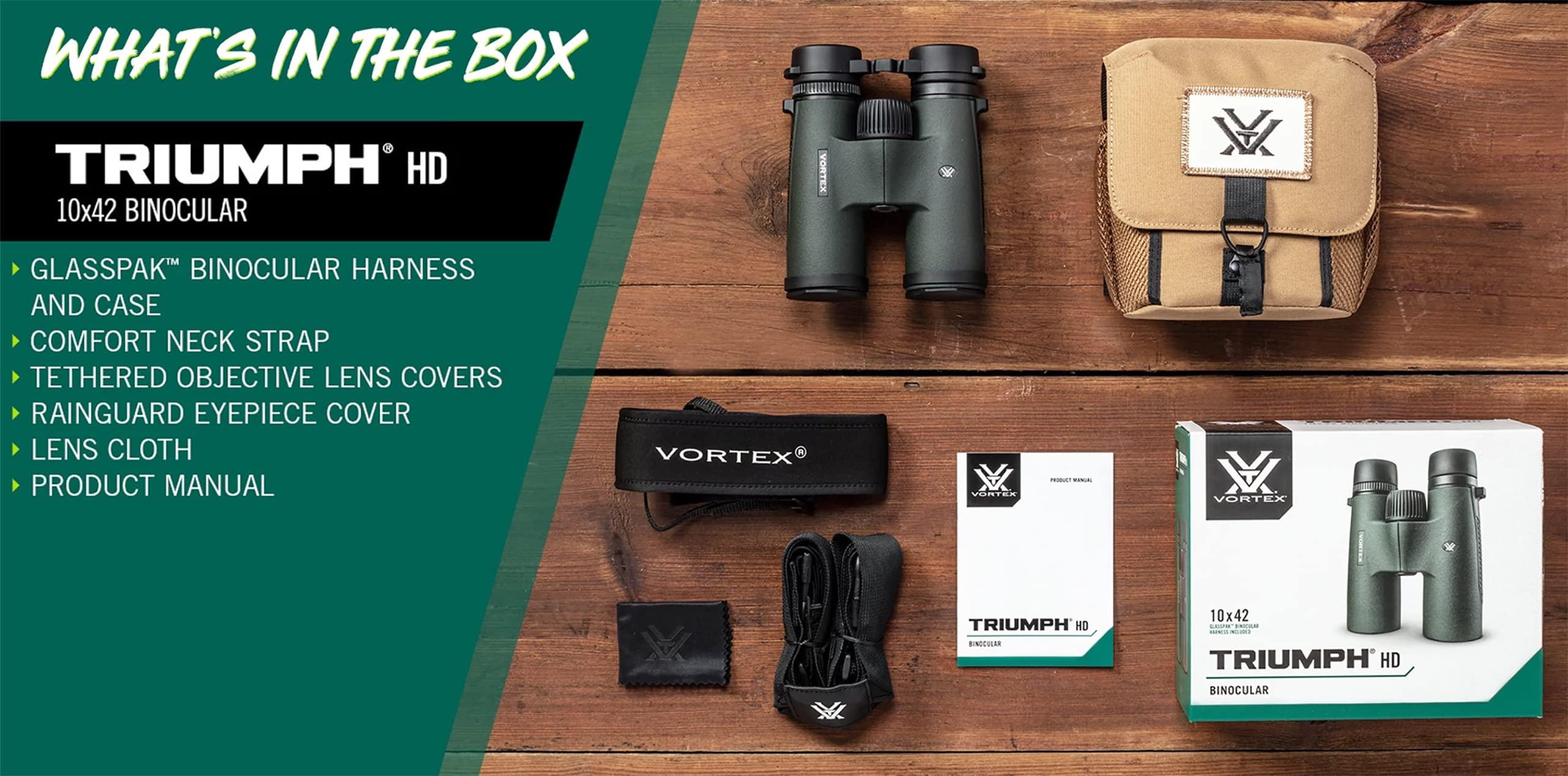Vortex Vortex Optics Triumph HD 10x42 Binoculars - HD Optical System, Fully Multi-Coated Lenses, Rubber Armor, Tripod Adaptable, Waterproof, Fogproof, Shockproof - Unlimited, Unconditional Warranty