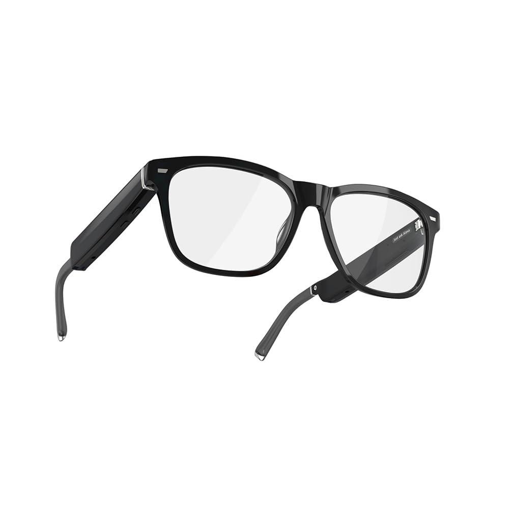 Amazon Amazon Echo Frames, an Alexa device (newest model), Smart glasses with Alexa, Square frames in Classic Black with blue light filtering lenses