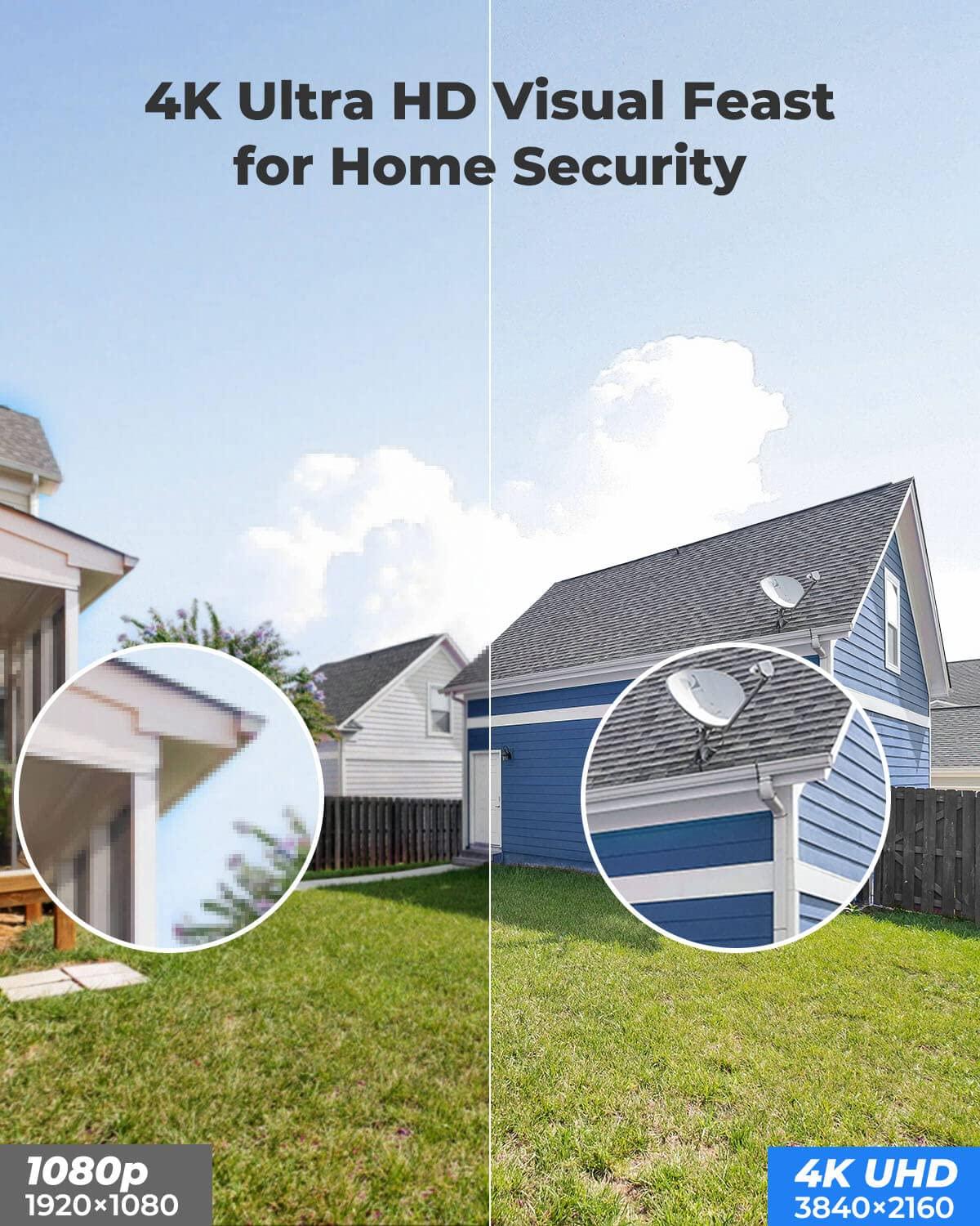 REOLINK REOLINK 4K Security Camera System, 8pcs H.265 4K PoE Security Cameras Wired with Person Vehicle Detection, 8MP/4K 16CH NVR with 4TB HDD Bundle with 4X 810A and 4X 820A