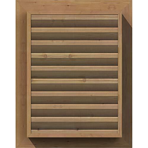 Ekena Millwork Ekena Millwork GVWVE12X1800SFUWR Vertical Gable Vent Gable Vent, 12\"W x 18\" (17\"W x 23\"H Frame Size), Western Red Cedar, Unfinished