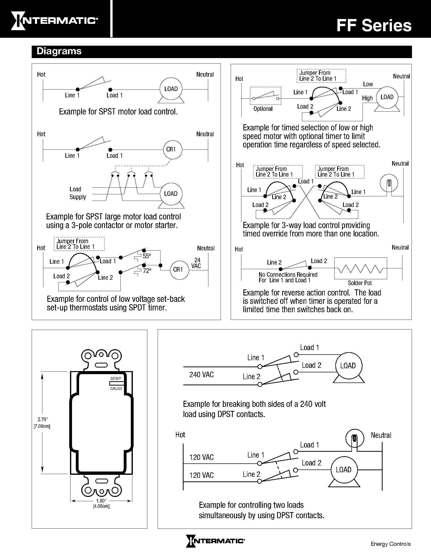 Intermatic Intermatic FF34HH 4-Hour Spring Loaded Wall Timer with Hold - Versatile SPDT Control - Energy-Saving Universal Compatibility, Brushed Metal Finish