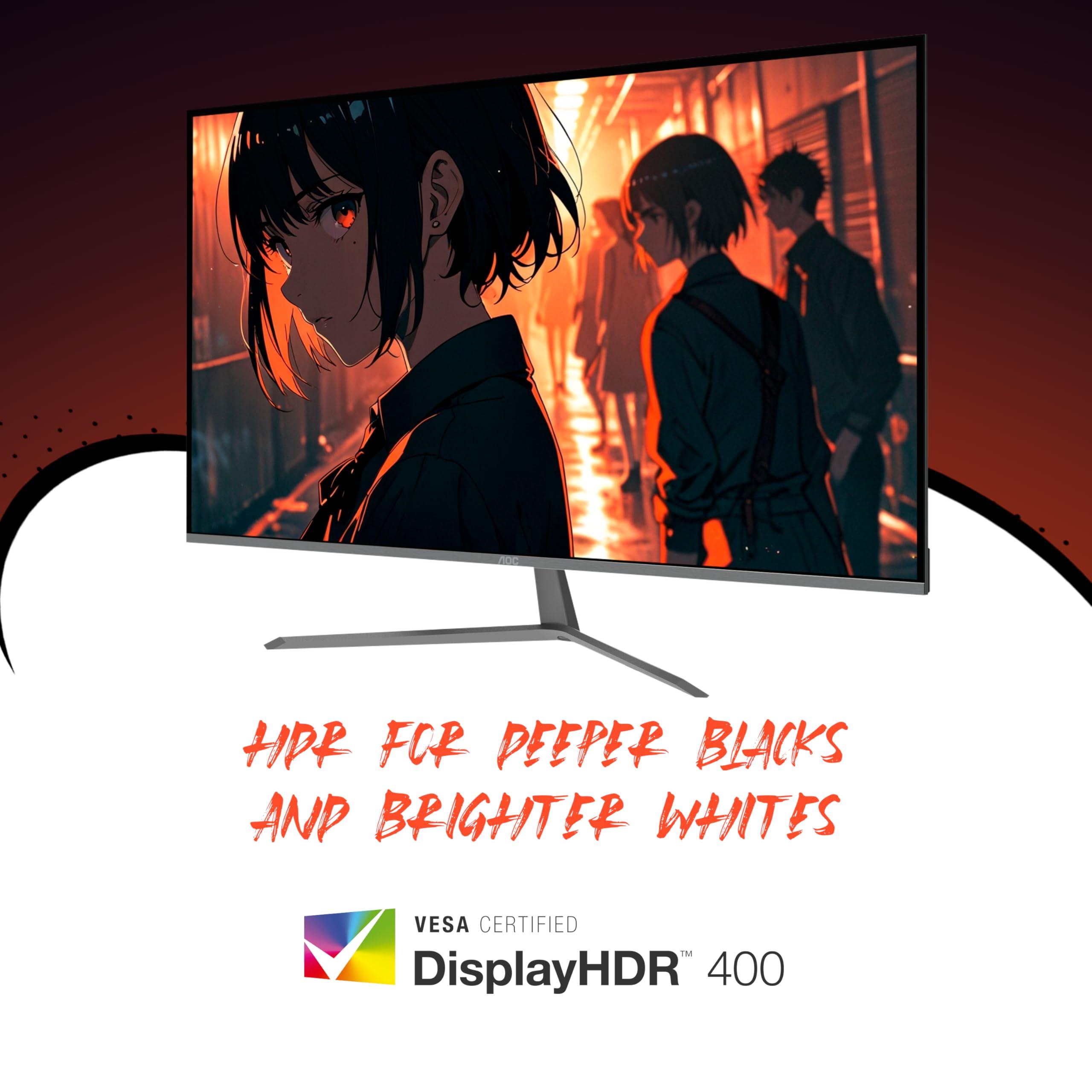 AOC AOC Q32G11ZNE 32" Frameless Gaming Monitor QHD 2560 x 1440, 240Hz, 0.5ms Response time, HDR Ready, Console Gaming Ready, 3-Year Zero Dead Pixel Guarantee, Black