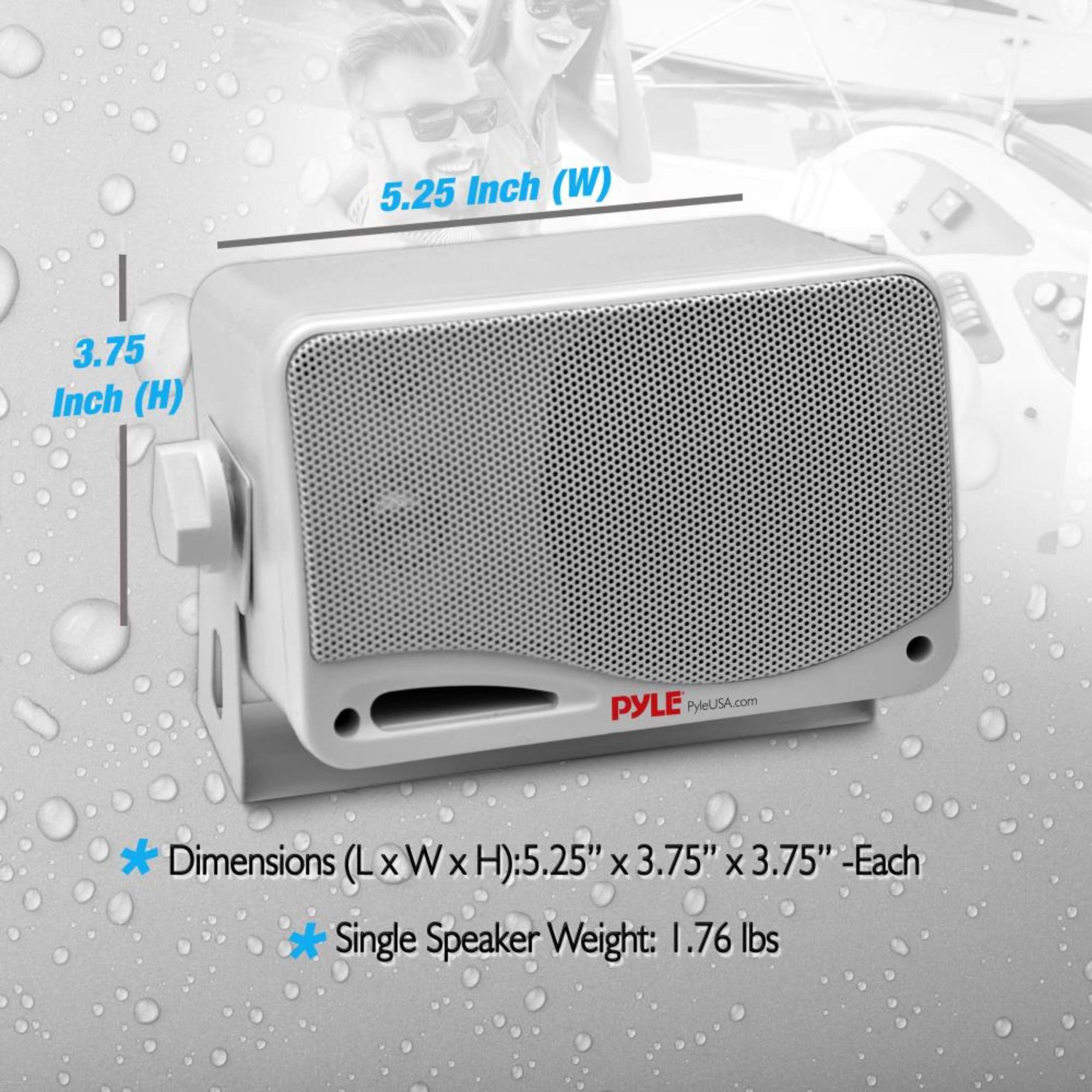 Pyle Pyle Outdoor Waterproof Wireless Bluetooth Speaker - 3.5 Inch Pair 3-way Active Passive Weatherproof Wall, Ceiling Mount Dual Speakers System w/ Heavy Duty Grill, Patio, Indoor Use -PDWR42WBT (White)