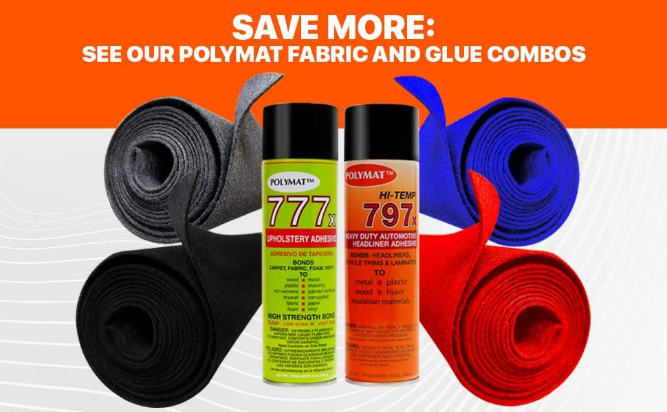 Polymat 2 CANS 777 Polymat Foam & Fabric Liner Box Carpet Upholstery Spray Glue Adhesive