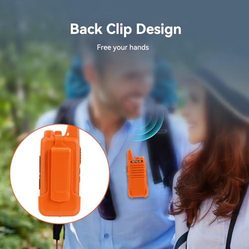 Retevis Retevis RT68 Walkie Talkies for Adults, 2 Way Radios Long Range, Hands Free (4 Pack) Bundle with RT22 Rechargeable Walkie Talkies, Long Range Two Way Radio for Adults(4 Pack, Orange)
