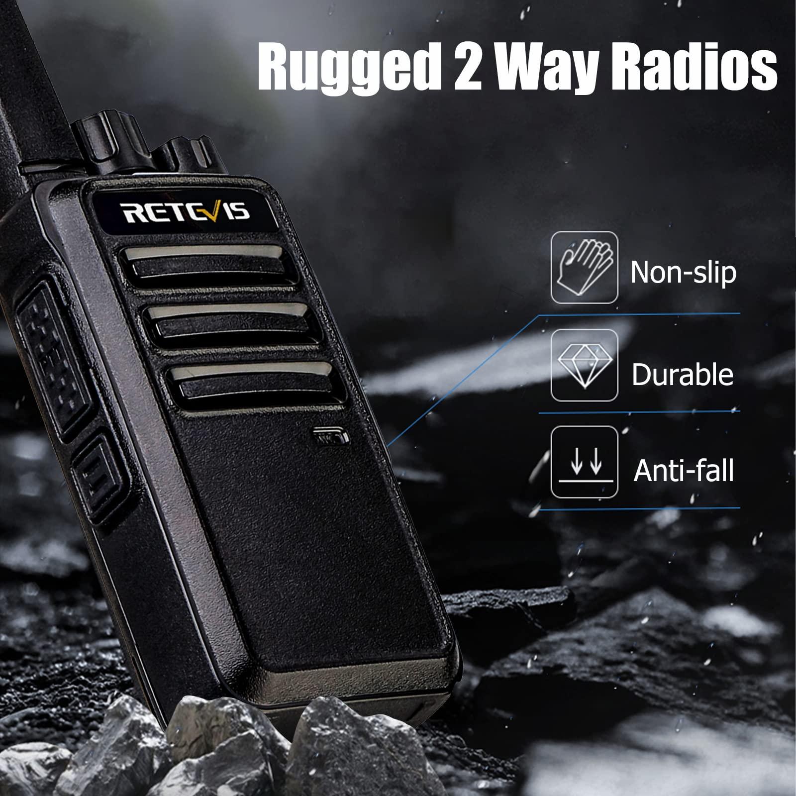 Retevis Retevis RT68 Two Way Radio(10 Pack) with Swivel Walkie Talkie Headset(10 Pack), Compact, Rugged, Heavy Duty 2 Way Radios Rechargeable with USB Charging Base
