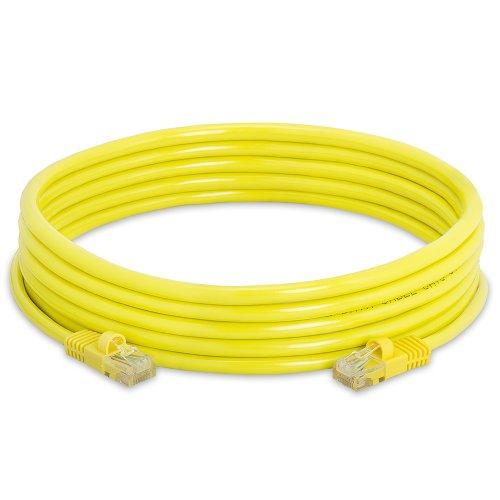 Cmple Cmple Cat5e Network Ethernet Cable - Computer LAN Cable 1Gbps - 350 MHz, Gold Plated RJ45 Connectors - 15 Feet Yellow