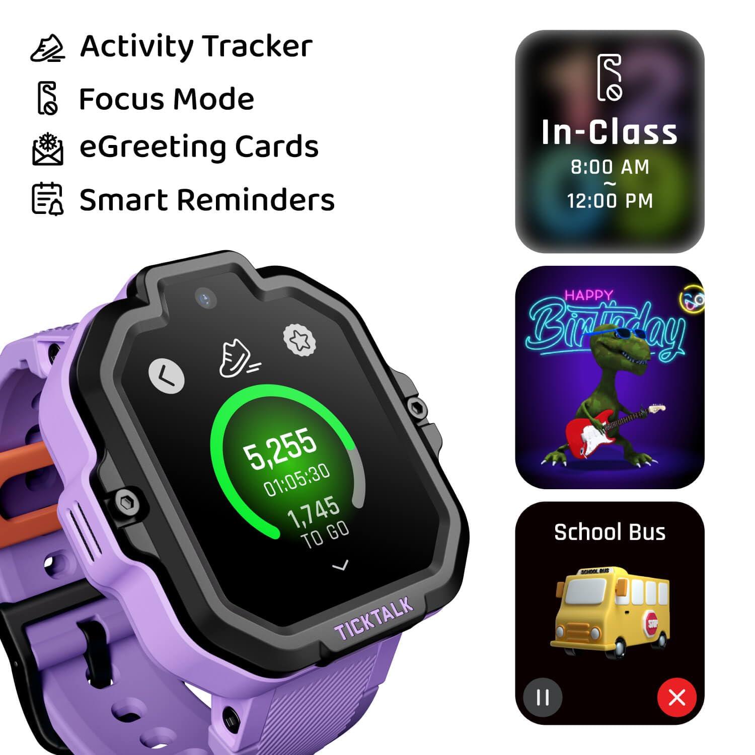 TickTalk TickTalk5 LTE Kids Smart Watch with GPS Tracker, Phone Watch, Advanced Parental Controls, Video & Voice Calls, Text, School Mode, Free Music, SOS & 911, Safety Alerts, Pre-Installed SIM