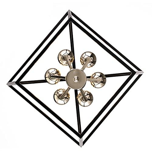 TRANS GLOBE Trans Globe Imports 10266 PC/BK Six Light Pendant from Lacey Collection 16.00 inches, Multicolor