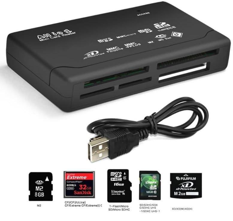 Noosy CR-A 6-Slot All-in-One USB 2.0 Card Reader-Writer - Portable Plug Play Multi Card Reader/Writer Compatible with Most OS and Memory Cards (not for Sony Memory Stick) Micro SD Cards,Includes USB Cable