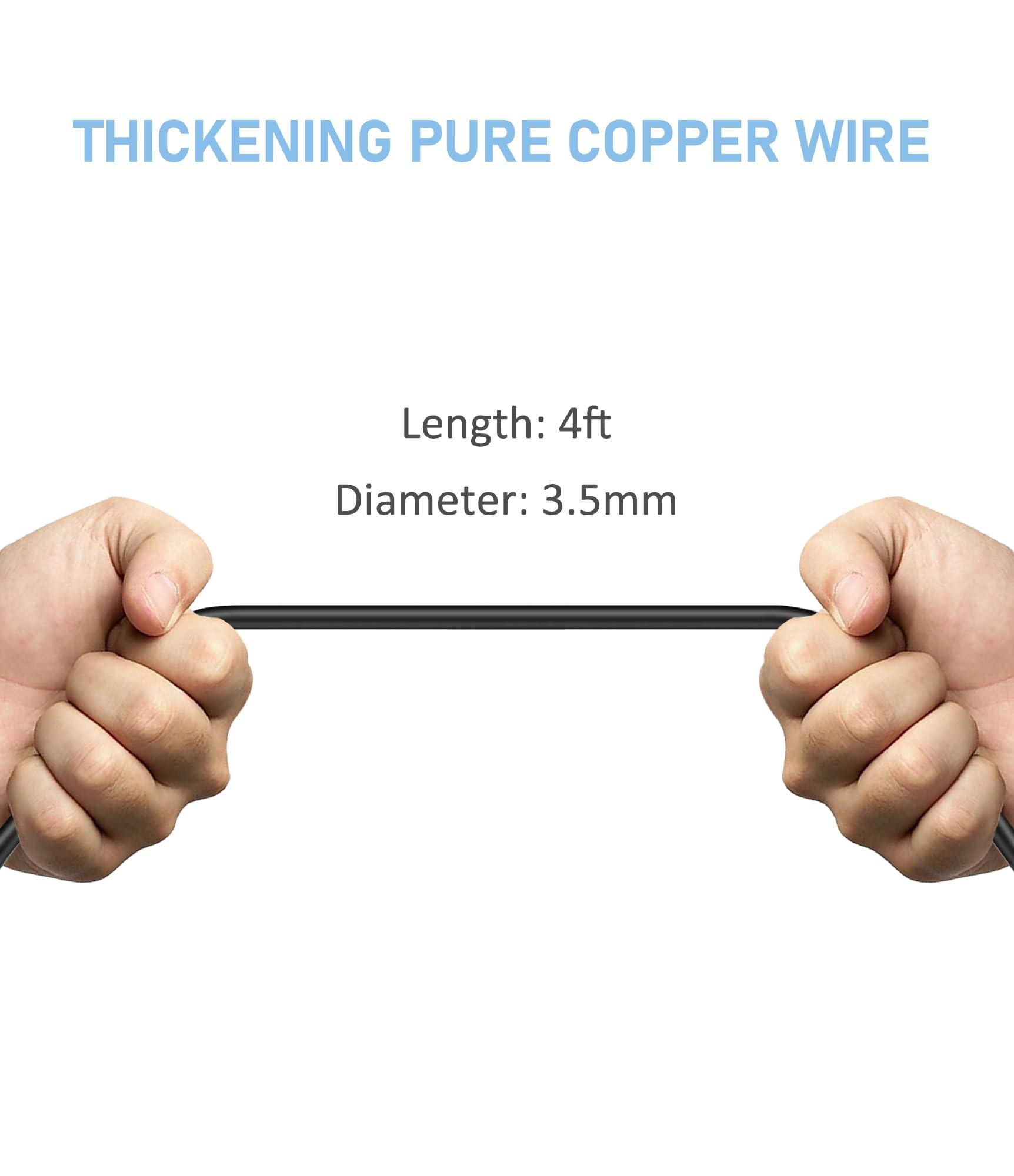 YQMAJIM YQMAJIM RCA Plug to 4PIN Adapter Cable, 4 Ft Thicker Connector Backup Camera to Dash Cam Cord, Rear View Camera Video to Mirror Cam Cable