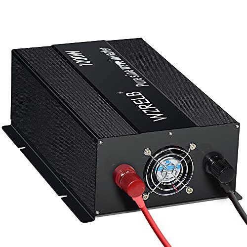 WZRELB WZRELB Pure Sine Wave Inverter 1000W 12VDC to 120VAC Solar Power Converter Truck RV Home LCD Display