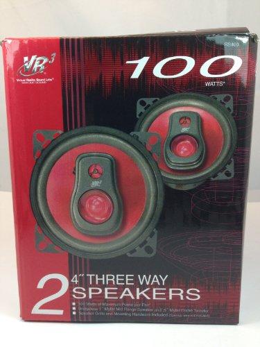 Virtual Reality Sound Labs Virtual Reality Sound Labs 4" Speakers 3 Way 100 WATTS @ 4 OHMS with Black Speaker Grill (4" Speakers)