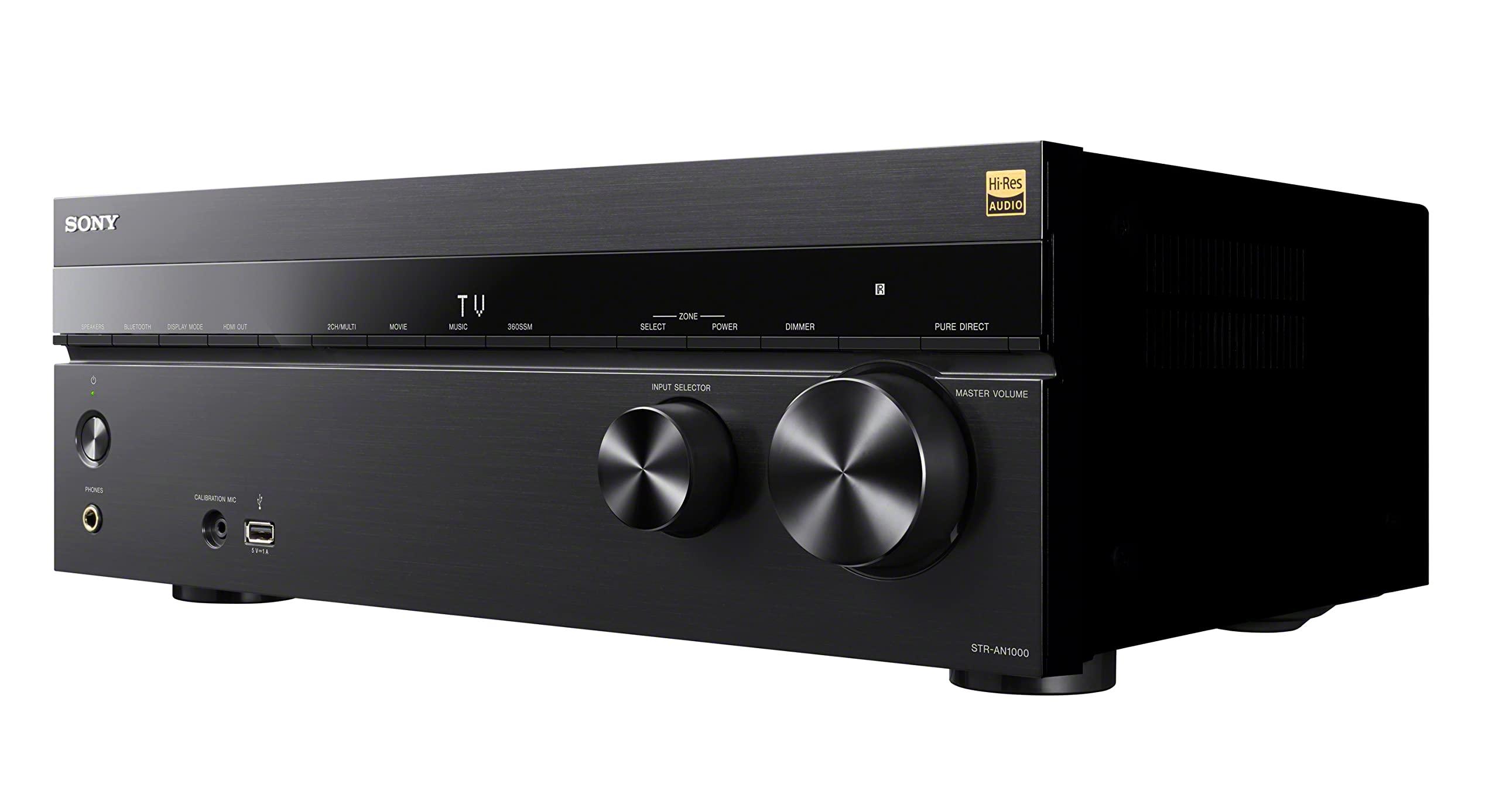 Sony Sony STR-AN1000 7.2 CH Surround Sound Home Theater 8K A/V Receiver: Dolby Atmos, DTS:X, Digital Cinema Auto Calibration IX, Bluetooth, WiFi, Google Chromecast, Spotify connect, Apple AirPlay, HDMI 2.1