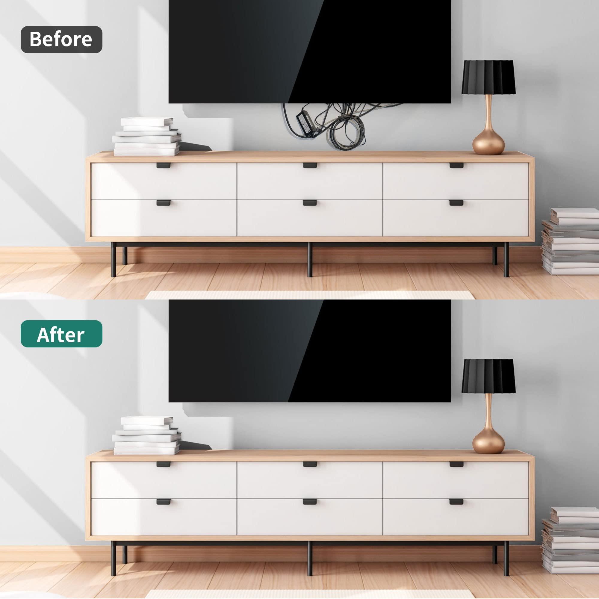 HomeMount HomeMount Wall Mount TV Wire Hider Kit - Cable Management Kit Hides TV Wires Behind The Wall (Black)