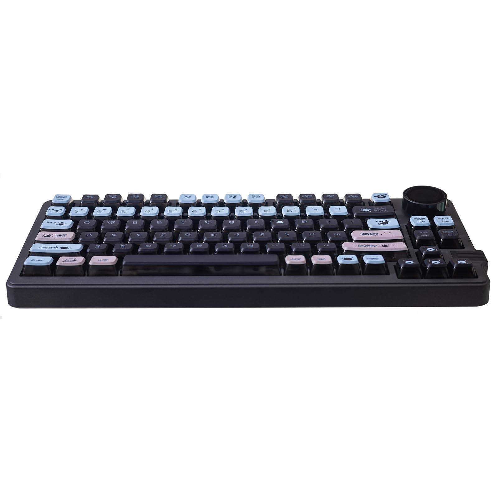 GK GAMAKAY GK GAMAKAY LK75 75% Gasket Mechanical Keyboard with 2 in 1 TFT Smart Display&Knob, Bluetooth 5.0/2.4GHz/USB-C MDA Profile Keycaps 83 Keys RGB Hot Swap Gaming Keyboard (Grayish Black-Jupiter Switch)