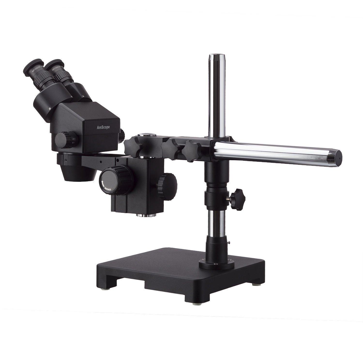 AmScope AmScope 3.5X-45X Black Stereo Zoom Microscope with Single Arm Boom Stand