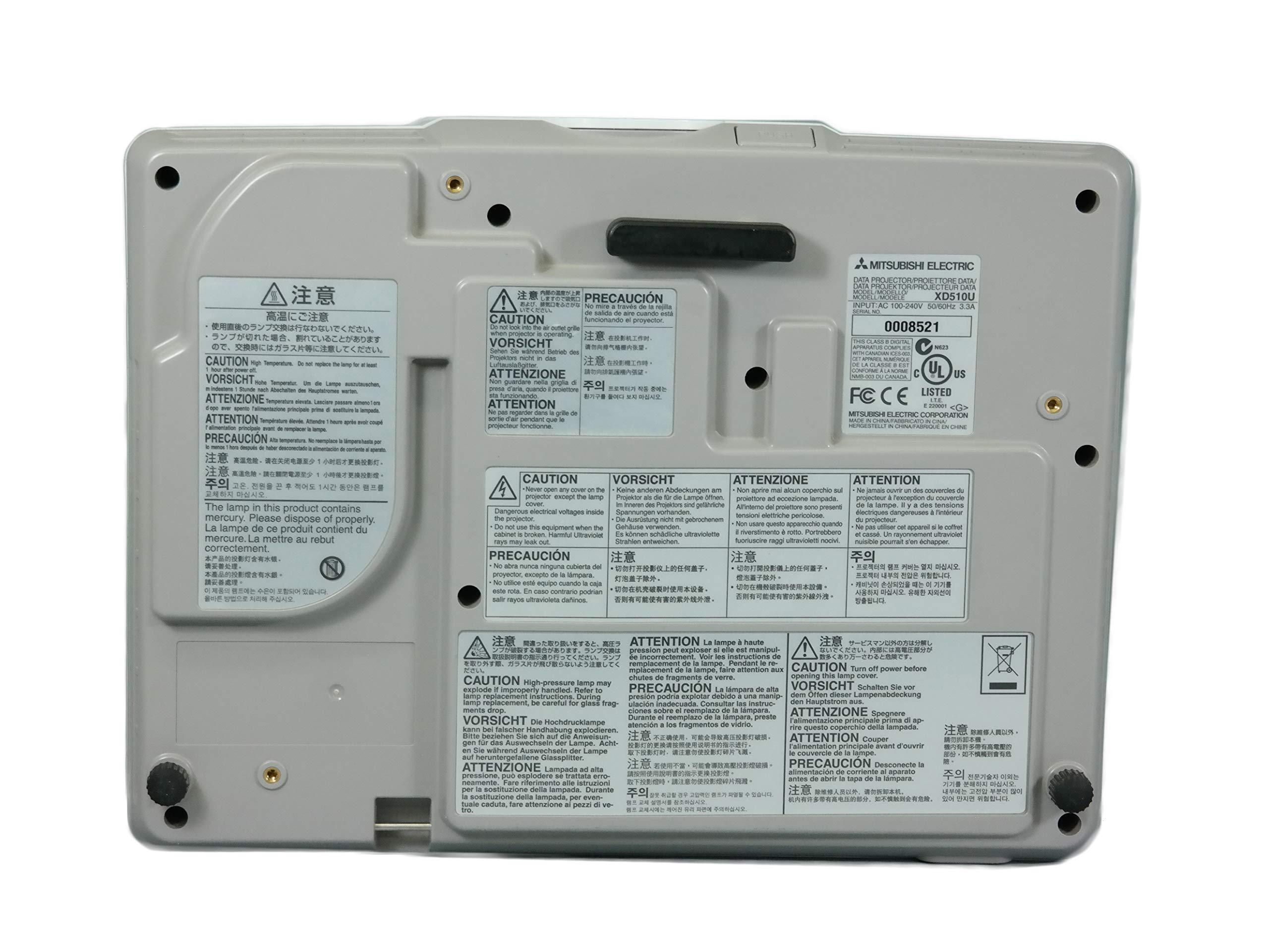 Mitsubishi Mitsubishi XD510U-G DLP Projector 2600 ANSI HD HDMI w/Adapter 1080i Remote (Renewed)