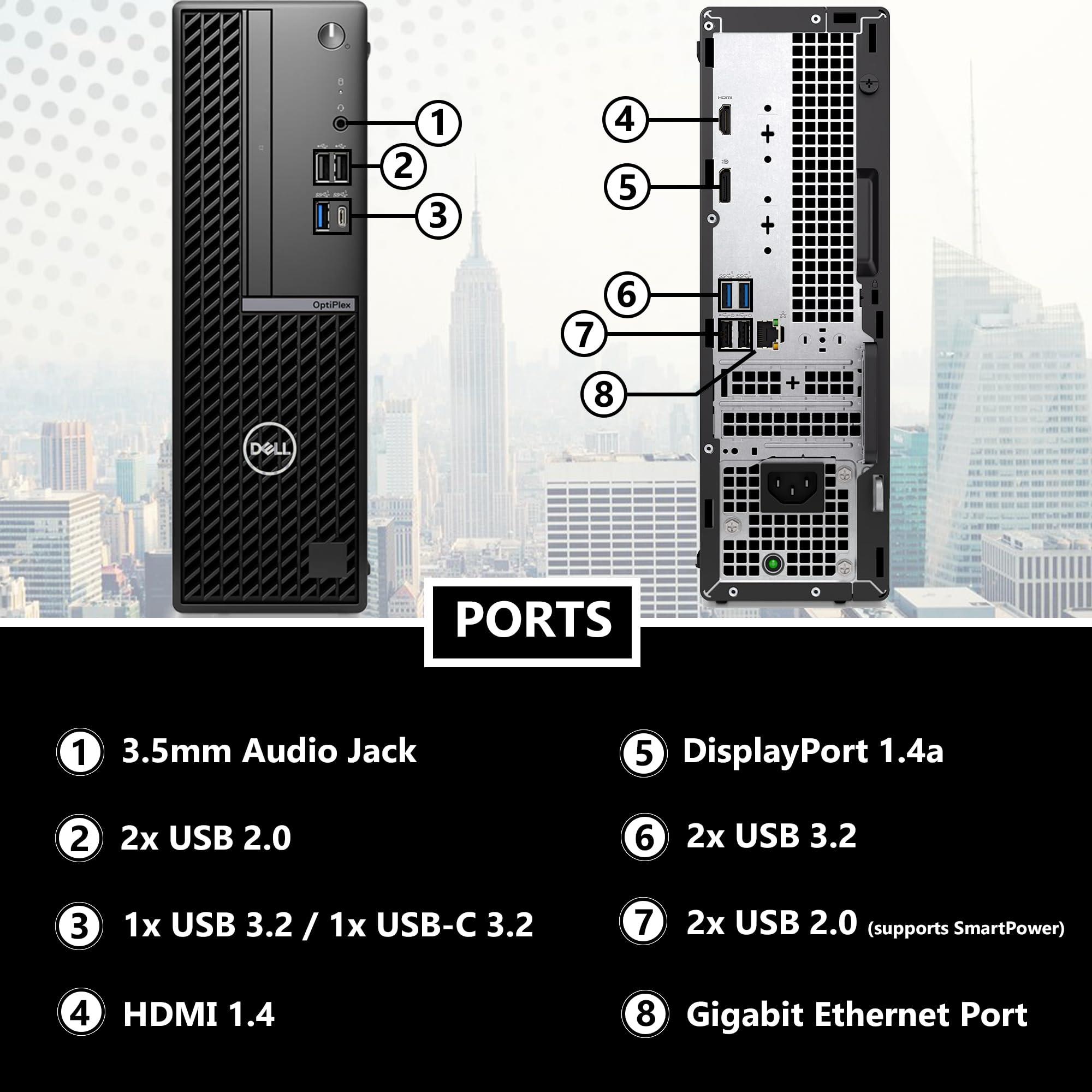 Oemgenuine Dell Optiplex 7020 7000 SFF Intel i5-14500 (14 Cores, Beats Intel i7-13700T), 16GB DDR5, 256GB NVMe, RJ-45, DP Port, HDMI, Wired KB & Mouse, W11P, 3YR, Business Desktop