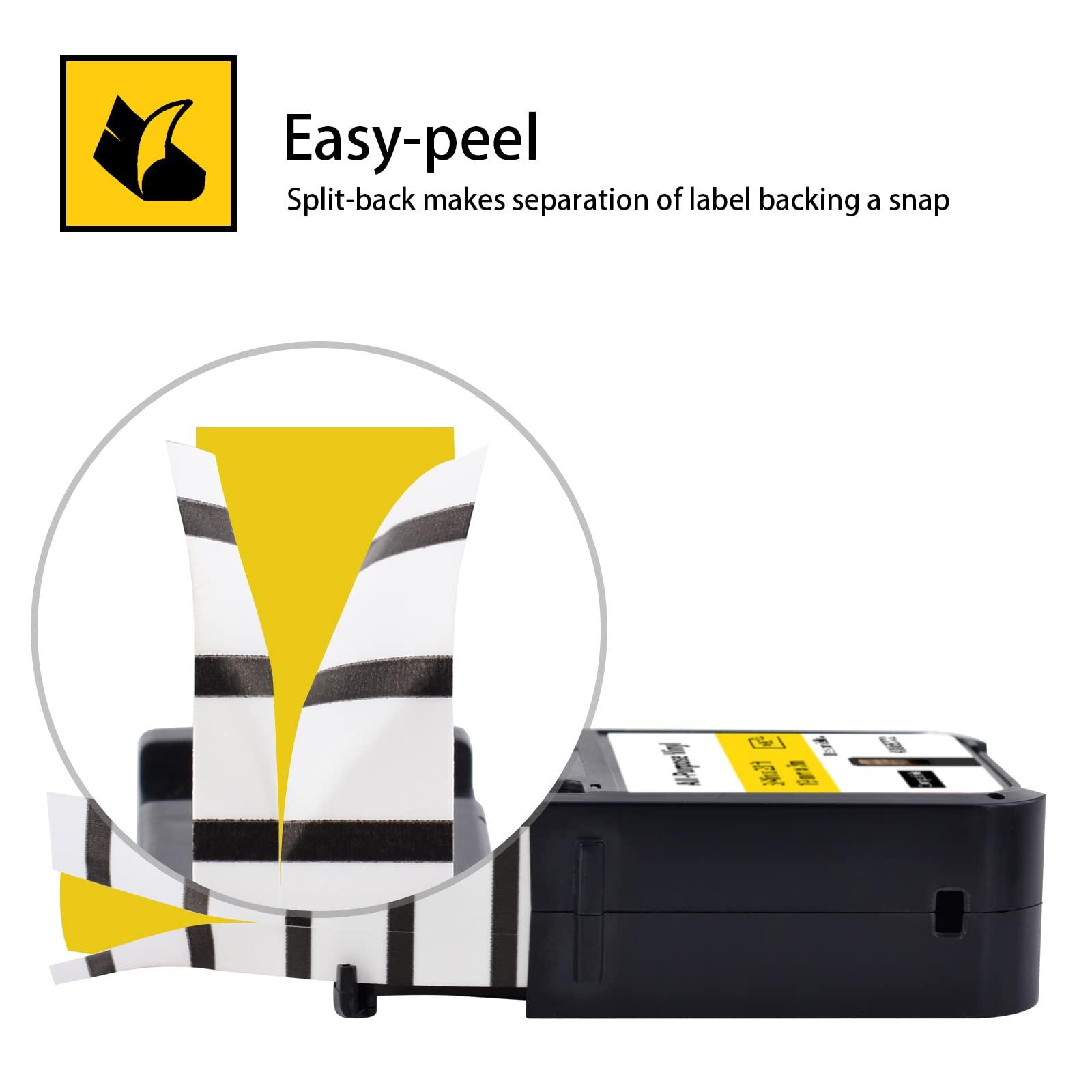 USUPERINK USUPERINK 4 Pack Compatible for Dymo Label Maker Tape Rhino 1868772 3/4\'\' 19mm x 7m Black on Yellow All-Purpose Vinyl Label Tape for XTL-300 XTL-500 Label Printer