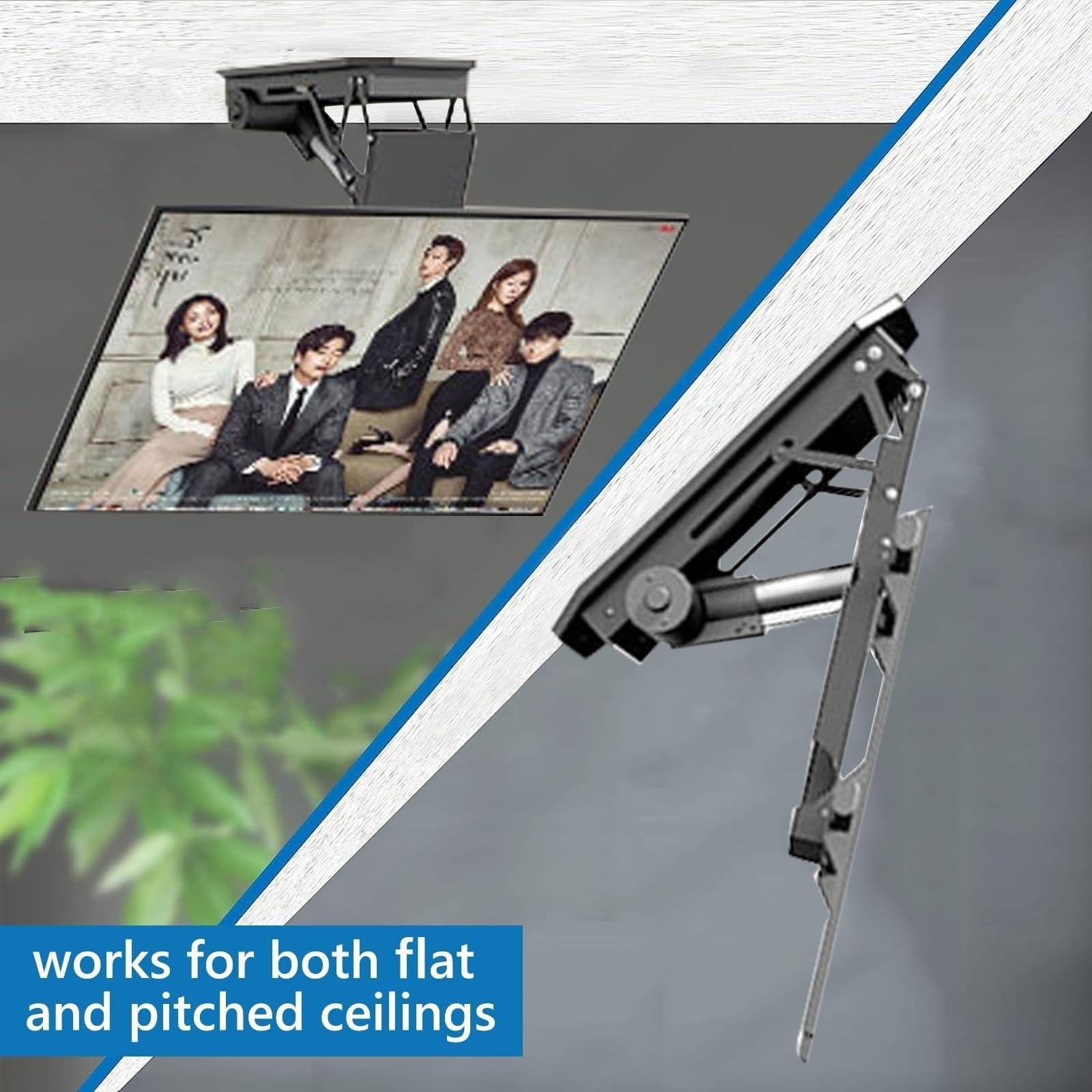 ZJYSMH tv wall mount,wall mount tv bracket, Motorised TV Bracket - 0-85 Flip Down, Hidden Drop Down TV Lift, Motorized Flip Down TV Roof Ceiling Mount, Fits 50-90 Inch TVs (Size : Min250~max600mm) ( Size :