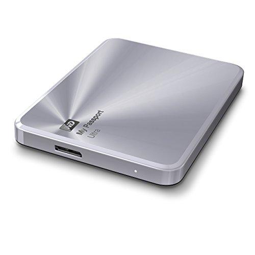 Western Digital WD 1TB Silver My Passport Ultra Metal Edition Portable External Hard Drive - USB 3.0 - WDBTYH0010BSL-NESN