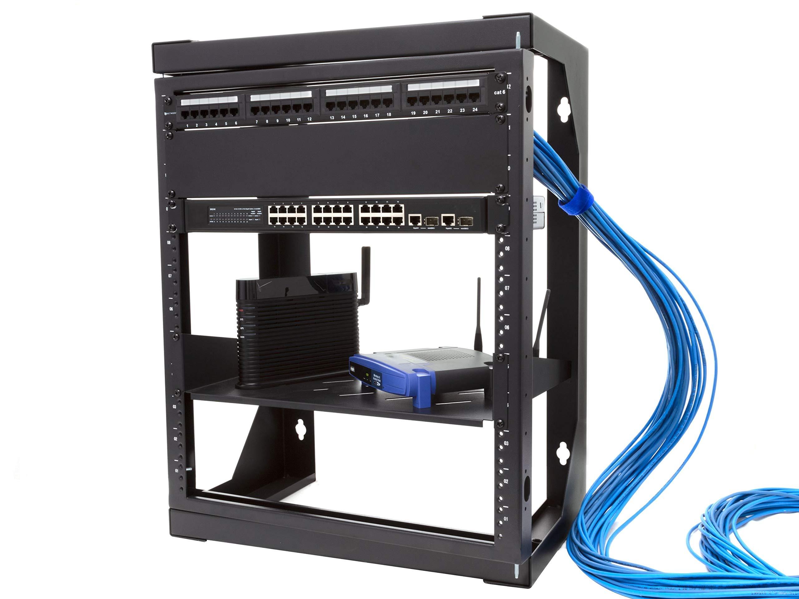 Networx Networx 9U Open Frame Swing Out Wall Mount Rack - 201 Series, 12 Inches Deep, Flat Packed