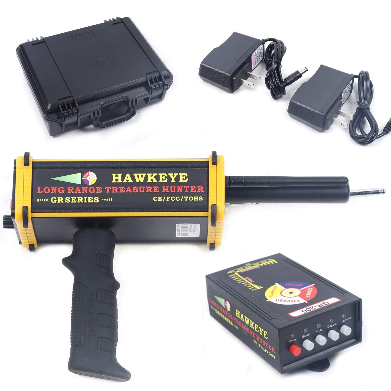 CNCEST CNCEST Gold Metal Detector Long Range Metal Finder Black Mini GR-100 Long Range King Detector Series for Gold Gem Minerals (GR-200)