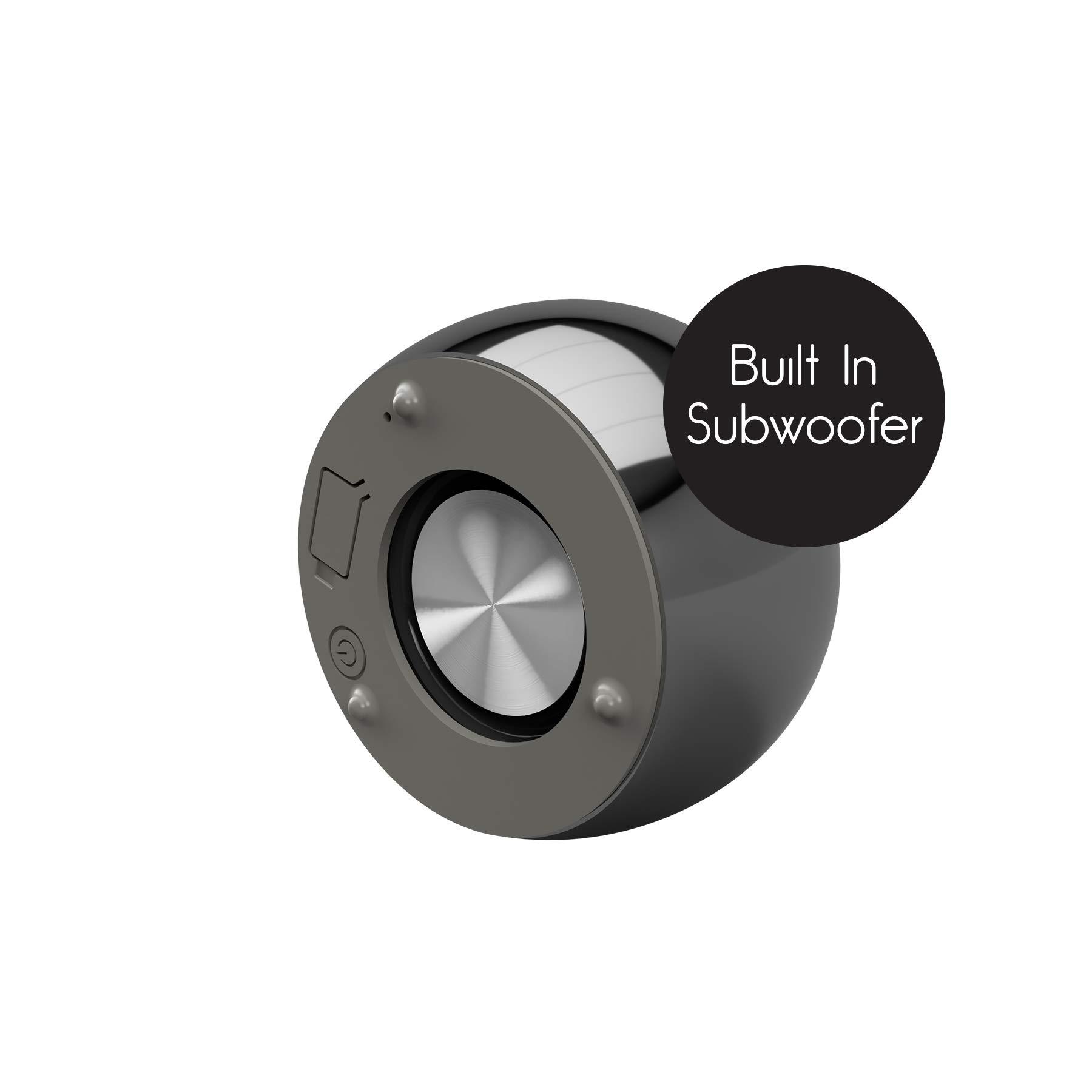 Fashionit Fashionit U Boost Speaker | Stylish Portable Wireless Bluetooth 5.0 with Built-in Subwoofer and Mic | Perfect Mini Speaker for Home, Parties, Travel! Small Device, Rich Sound | Hematite