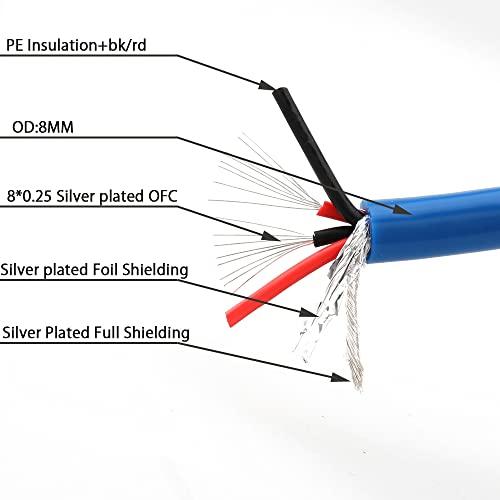 Moonsaudio Moonsaudio Balanced Audiophile Audio 2RCA Male to Dual XLR Male Connections Cables, HiFi Interconnect Cable for Home Theater, HDTV, Amplifiers,Hi-Fi System(2M/6.6FT, RCA to XLR Male)