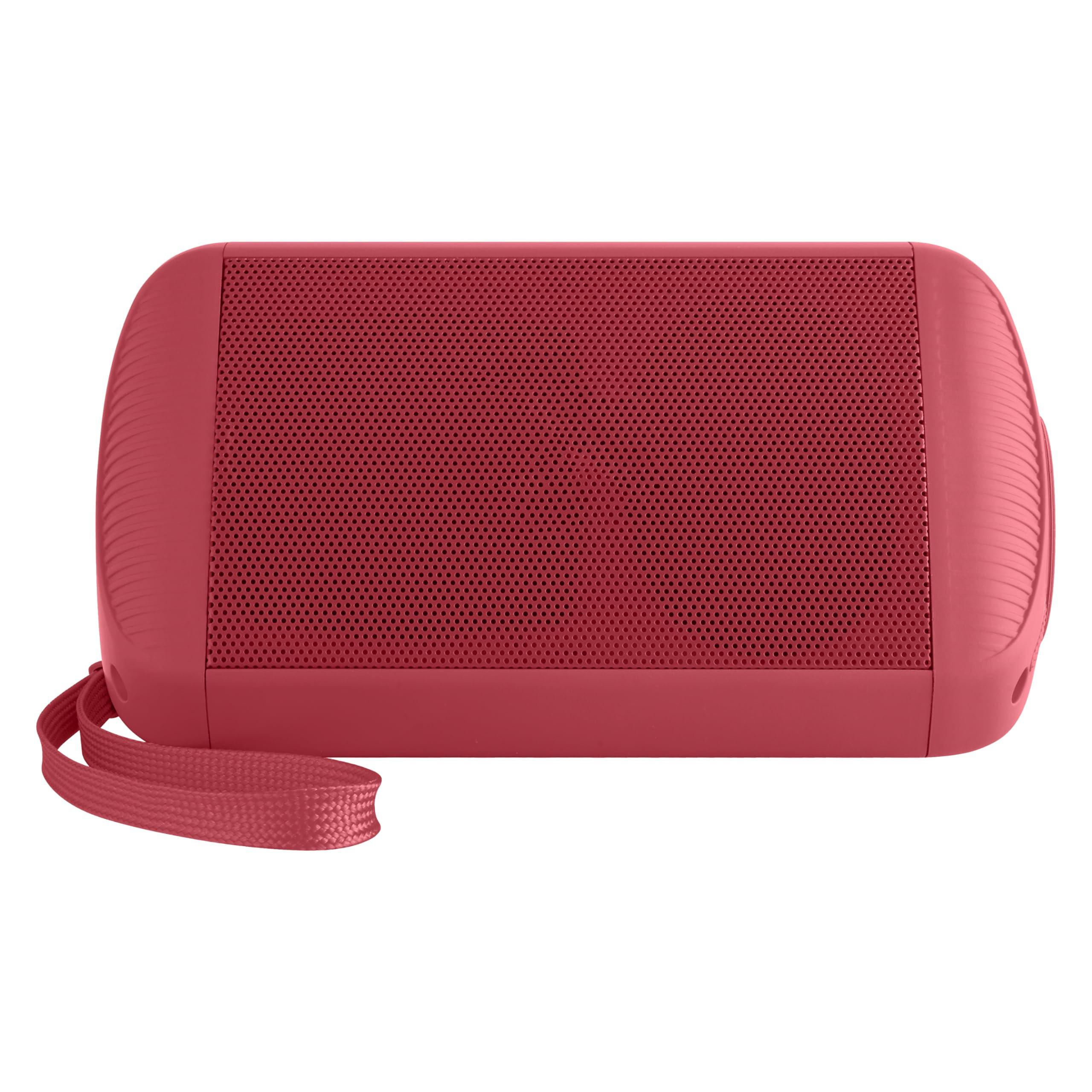 Supersonic Supersonic SC-1450IPX Water Resistant Portable Bluetooth TWS Speaker, IPX6 Water Resistant, Secure Pairing, Micro SD Card Slot, 3.5mm Input, Rechargeable, Convenient Wrist Band (Red)