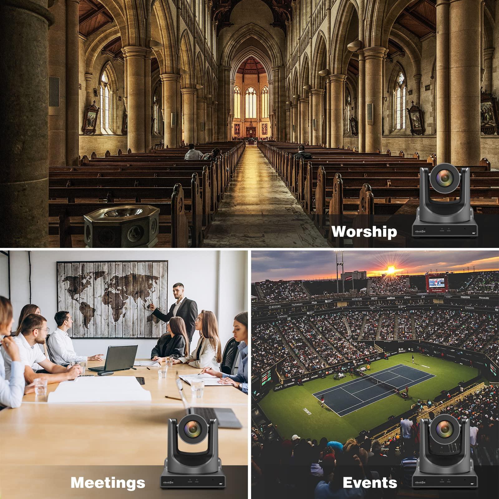 zowietek zowietek New Gen PTZ Camera PoE | AI Tracking | 30X Optical Zoom | NDI|HB (Full NDI) with simultaneous SDI, HDMI and USB Outputs | IP Live Streaming for Meeting, Church, Events, Teaching